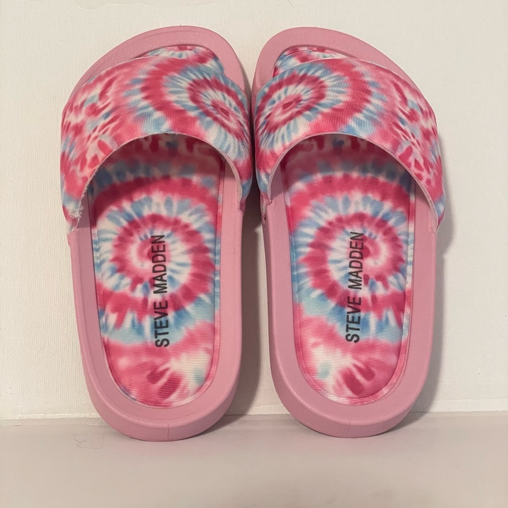 Steve Madden Girls Slides Size 13 Jamil Tiedye New In Box